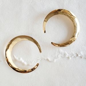 Large brass hoop earrings handcrafted bisjoux